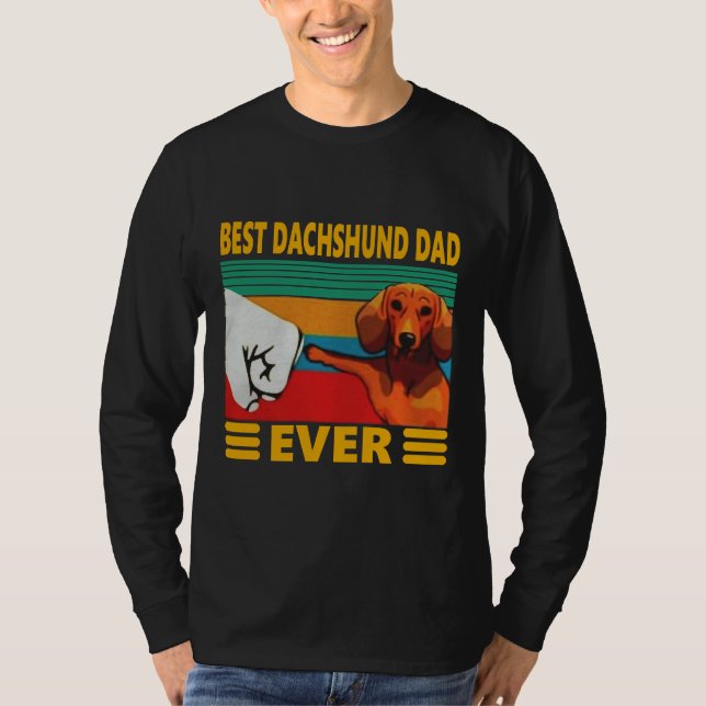 Camiseta Melhor Pai Dachshund Vintage (Frente)