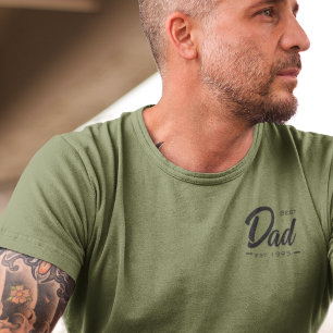 Camiseta Melhor Pai Data de Fundação Tipografia Pai