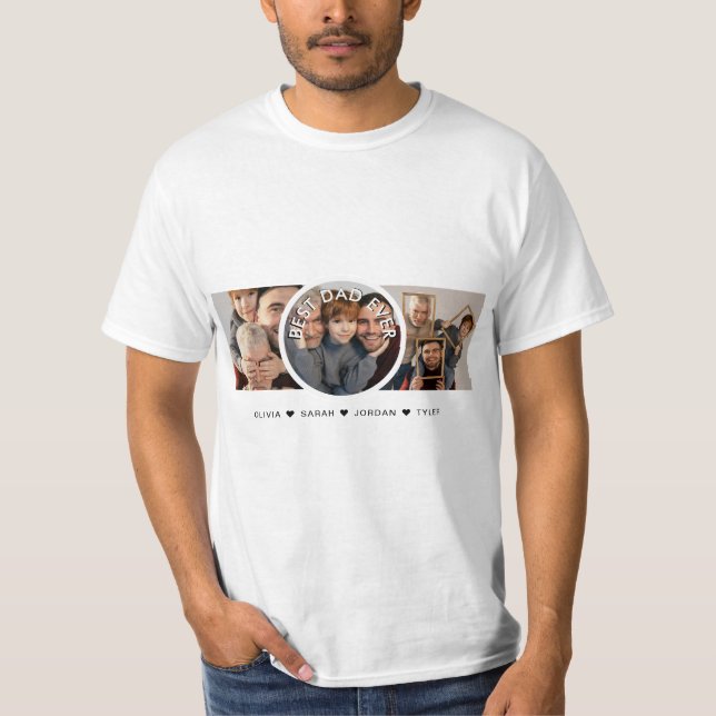 Camiseta Melhor pai de 3 Dias de os pais de Colagem de Foto (Frente)