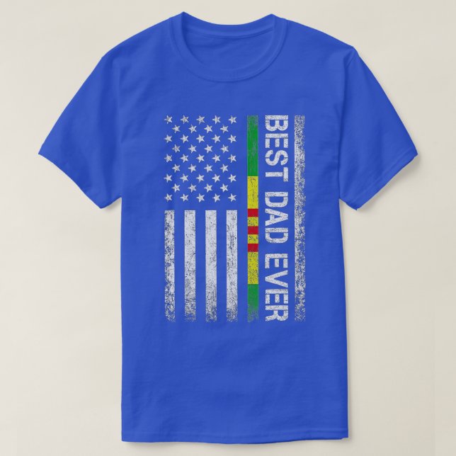 Camiseta Melhor Pai De Alguma Veterana Vietnã Bandeira Dos  (Frente do Design)