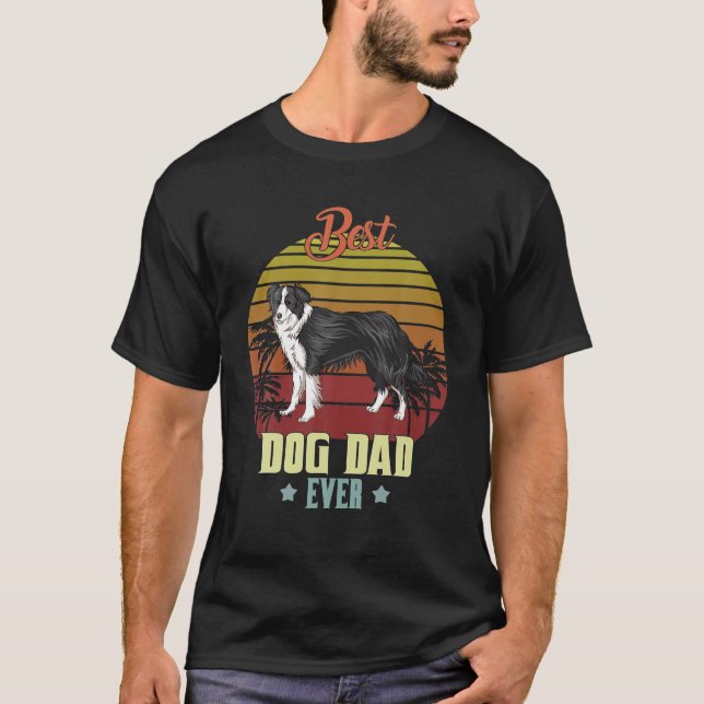 Camiseta Melhor Pai de Border Collie de Todos os Tempos Pre (Frente)