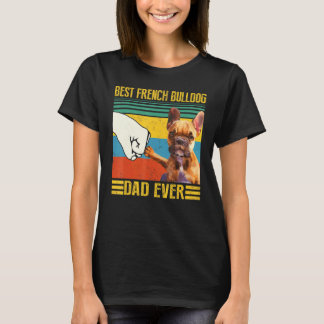 Camiseta Melhor Pai de Bulldog Francês Vintage de Todos os
