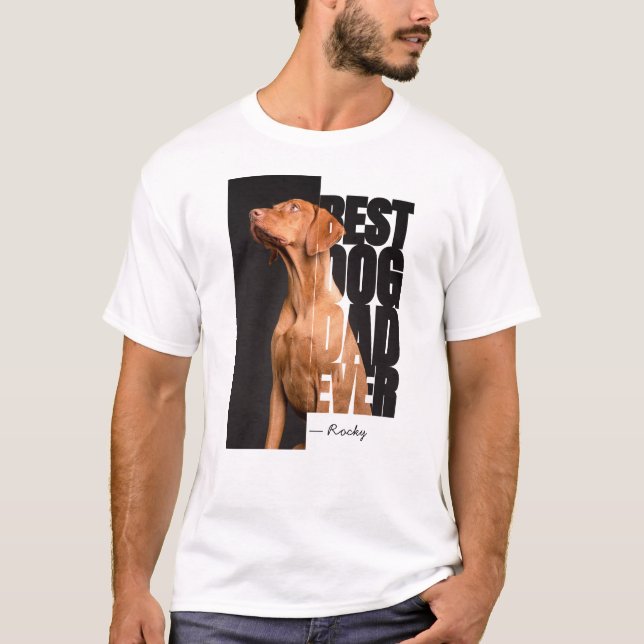Camiseta Melhor Pai de Cachorro Alguma Vez Citado com Fotog (Frente)