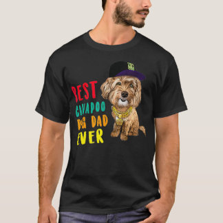 Camiseta Melhor Pai de Cachorro Cavapoo Hipster De Dia de o
