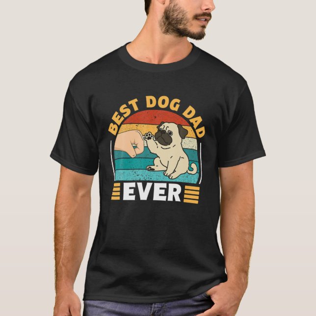 Camiseta Melhor Pai De Cachorro De Adolescente, Retrô De Vi (Frente)