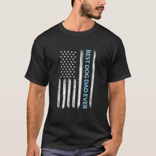 Camiseta Melhor Pai De Cachorro De Bandeira Americana Desen