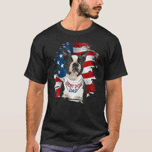 Camiseta Melhor Pai de Cachorro de Boston Terrier Cachorro 