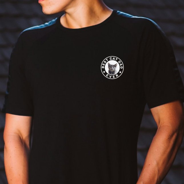 Camiseta Melhor Pai de Cachorro de Gato de Foto Personaliza (Criador carregado)