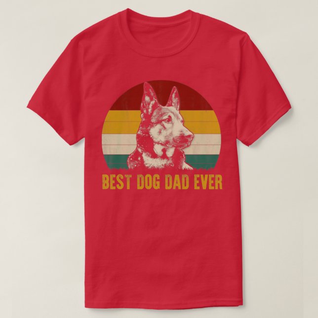 Camiseta Melhor Pai De Cachorro De German shepherd De Pais  (Frente do Design)