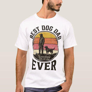 Camiseta Melhor Pai de Cachorro Design Vetorial Vintage Pôr