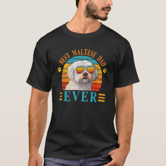Camiseta Melhor Pai de Cachorro do Dia do Pai Pai maltês de