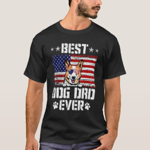 Camiseta Melhor Pai de Cachorro do Mundo Ever Corgi Bandeir