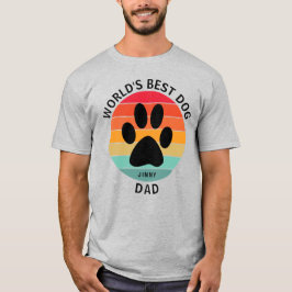 Camiseta Melhor Pai de Cachorro do Mundo Impressão de Pata 