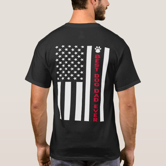 Camiseta Melhor Pai De Cachorro Engraçado Bandeira De Todos (Verso)