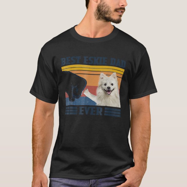 Camiseta Melhor Pai De Cachorro Eskimo Americano De Cachorr (Frente)
