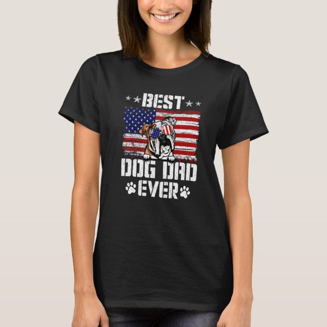 Camiseta Melhor Pai De Cachorro Ever English Buldog America (Frente)