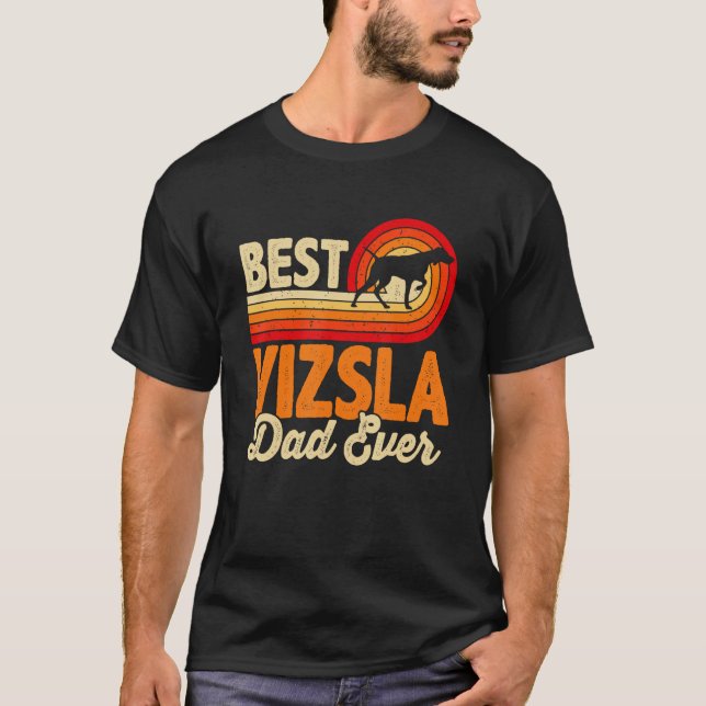 Camiseta Melhor Pai De Cachorro Ever Vizsla Retro (Frente)