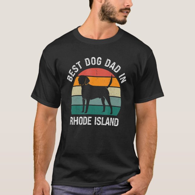 Camiseta Melhor Pai De Cachorro Na Ilha Rhode (Frente)