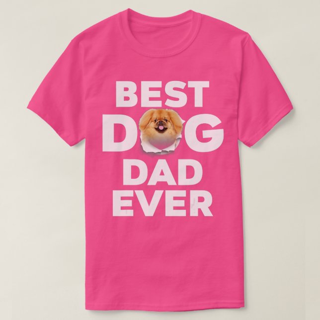 Camiseta Melhor Pai De Cachorro Nunca Mais Amantes De Pekin (Frente do Design)