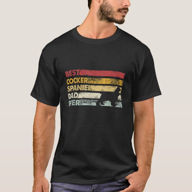 Camiseta Melhor Pai De Cachorro Nunca Pai Cocker Spaniel (Frente)