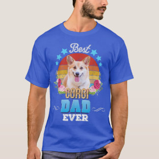 Camiseta Melhor Pai De Cães Alguma Vez Corgi Retrorre Flora