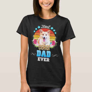 Camiseta Melhor Pai De Cães Alguma Vez Corgi Retrorre Flora