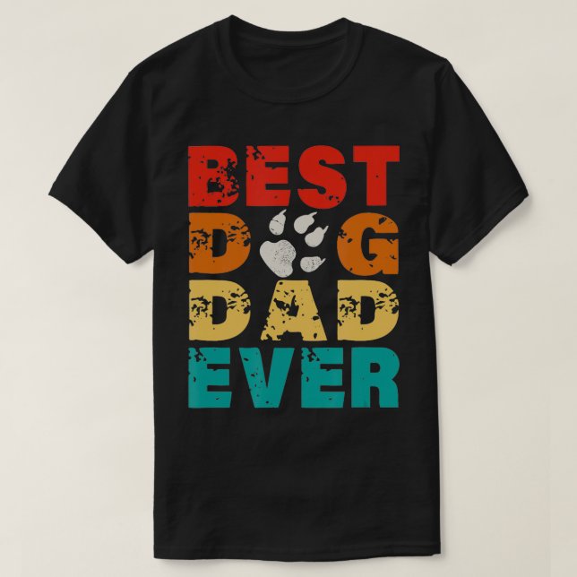Camiseta Melhor Pai De Cães Dia de os pais De Estilo Retroa (Frente do Design)