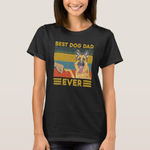 Camiseta Melhor Pai De Cão Alguma Vez German shepherd Retro