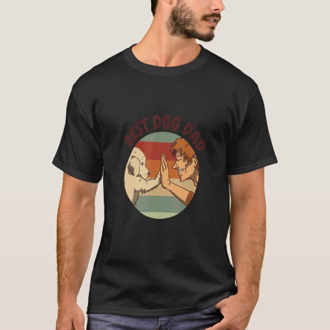 Camiseta Melhor Pai De Cão Alto 5 Cachorro Proprietário Pai (Frente)