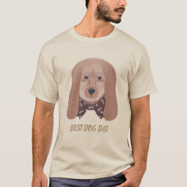 Camiseta Melhor Pai de cão orelhas-de-leito-marrom vestindo