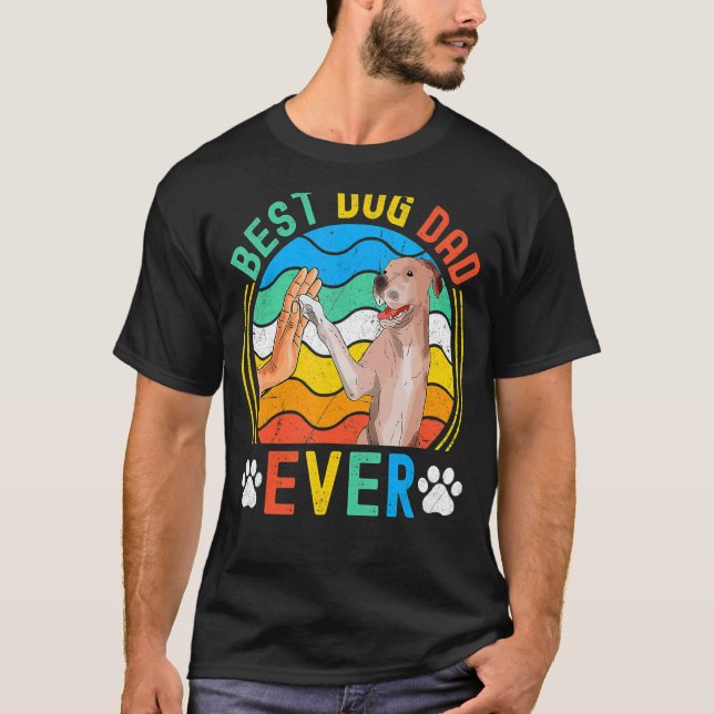 Camiseta Melhor Pai De Cão Pai Dia de os pais Feliz (Frente)