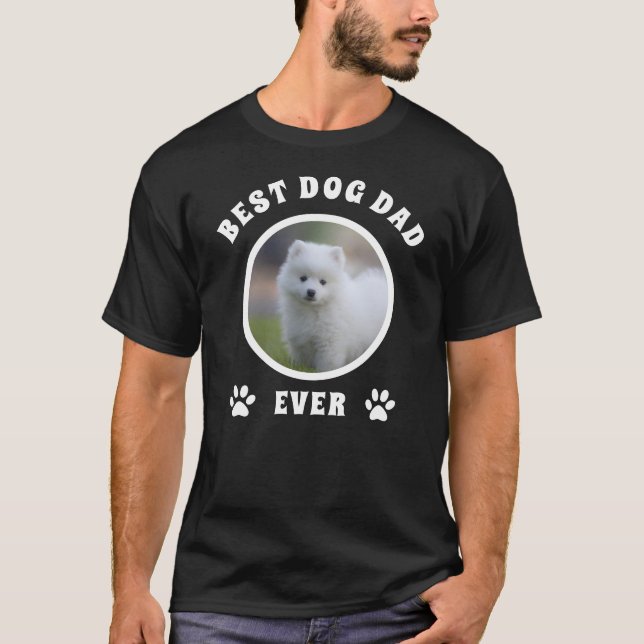 Camiseta Melhor Pai De Cão Personalizado De Foto (Frente)