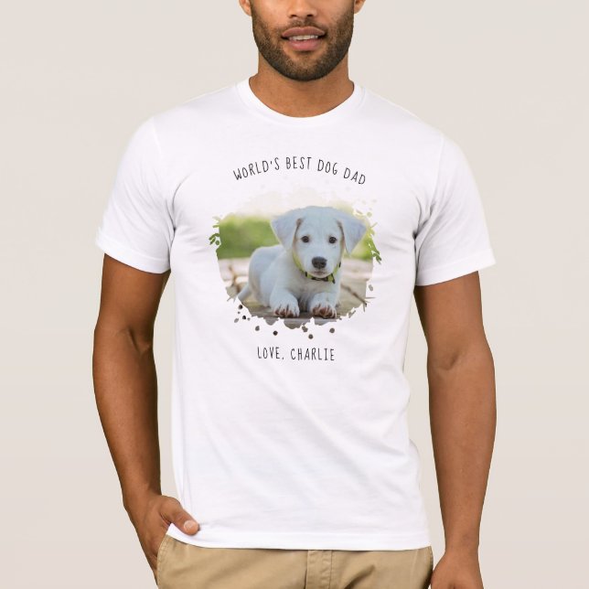 Camiseta Melhor Pai de Cão Personalizado de Foto Pet (Frente)
