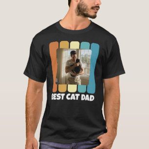 Camiseta Melhor Pai de Cat Foto Personalizada Vintage Sunse