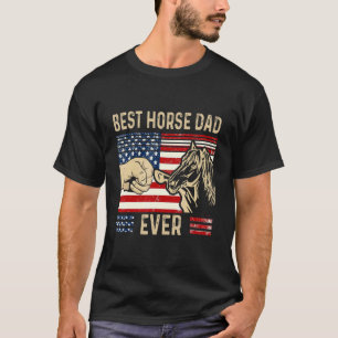 Camiseta Melhor Pai de Cavalo de Bandeira Americana