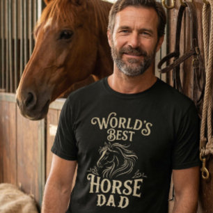 Camiseta Melhor Pai de Cavalo do Mundo Presente Vintage Equ