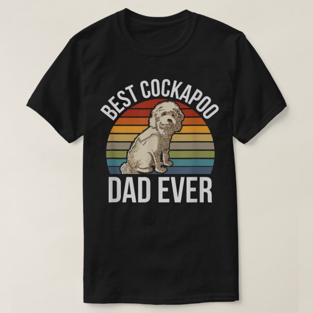Camiseta Melhor Pai de Cockapoo de Todos os Tempos  Cachorr (Frente do Design)