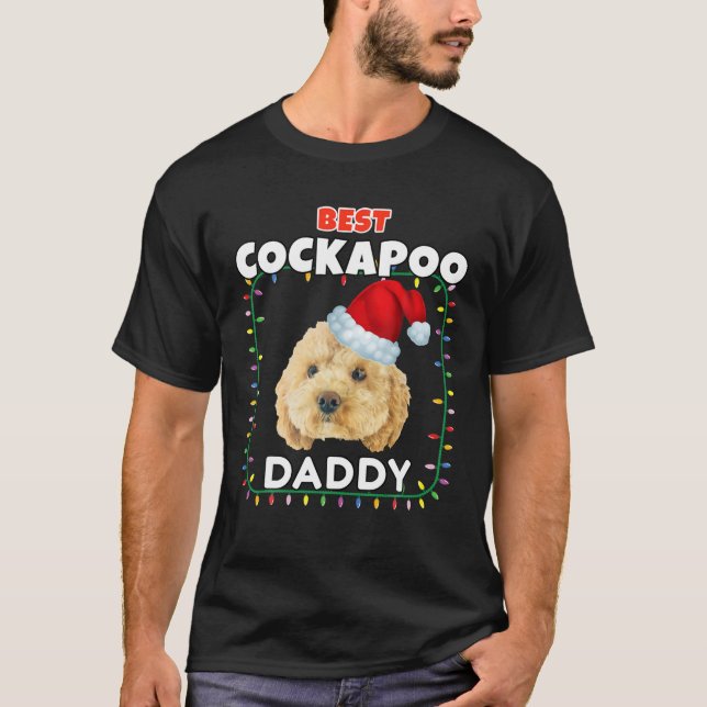 Camiseta Melhor Pai de Cockapoo Festa de Natal Poo (Frente)