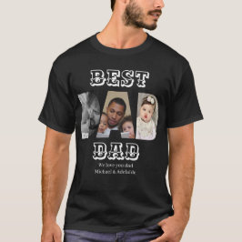 Camiseta Melhor Pai de Colagem de Fotografias do Dia de os 