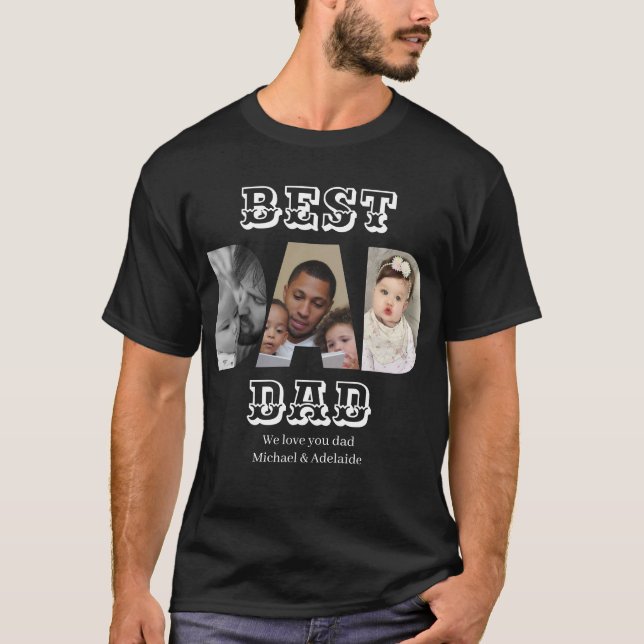 Camiseta Melhor Pai de Colagem de Fotografias do Dia de os  (Frente)