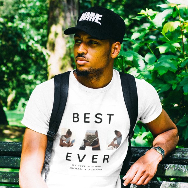 Camiseta Melhor Pai de Colagem de Fotografias do Dia de os  (Criador carregado)