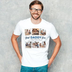 Camiseta Melhor Pai de Colagem de Fotografias do Dia de os 