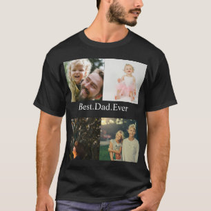 Camiseta Melhor Pai de Colagem de Fotografias Personalizado