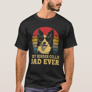 Camiseta Melhor Pai De Collie De Borda Alguma Vez Passa Ret