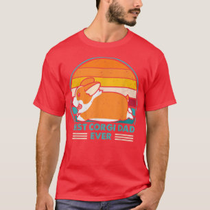 Camiseta Melhor Pai de Corgi já Retroativo Vintage 60s 70s