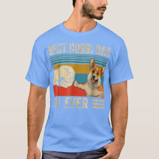Camiseta Melhor Pai de córgi Retro de vintagem de ajustado