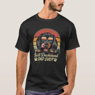 Camiseta Melhor Pai De Dachshund Alguma Vez Vintage Retro D