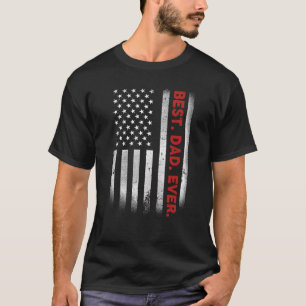 Camiseta Melhor Pai De Dia de os pais De Bandeira Americano