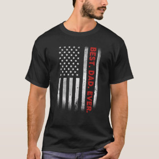 Camiseta Melhor Pai De Dia de os pais De Bandeira Americano