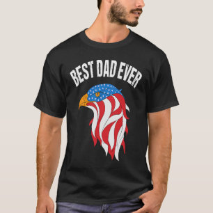 Camiseta Melhor Pai de Eagle Patriótica Face EUA Bandeira P